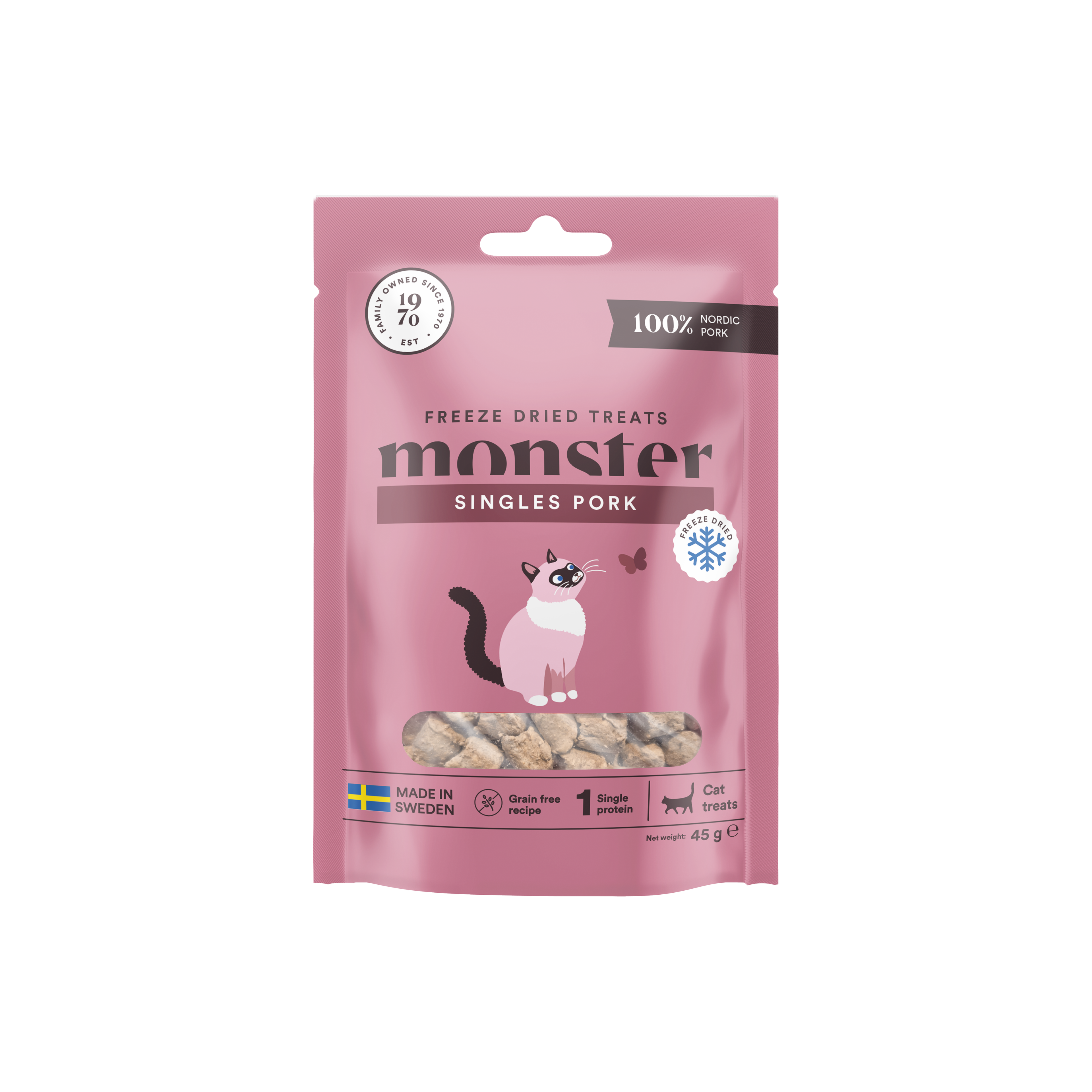 Monster Cat Treats Freeze Dried Pork 45 g
