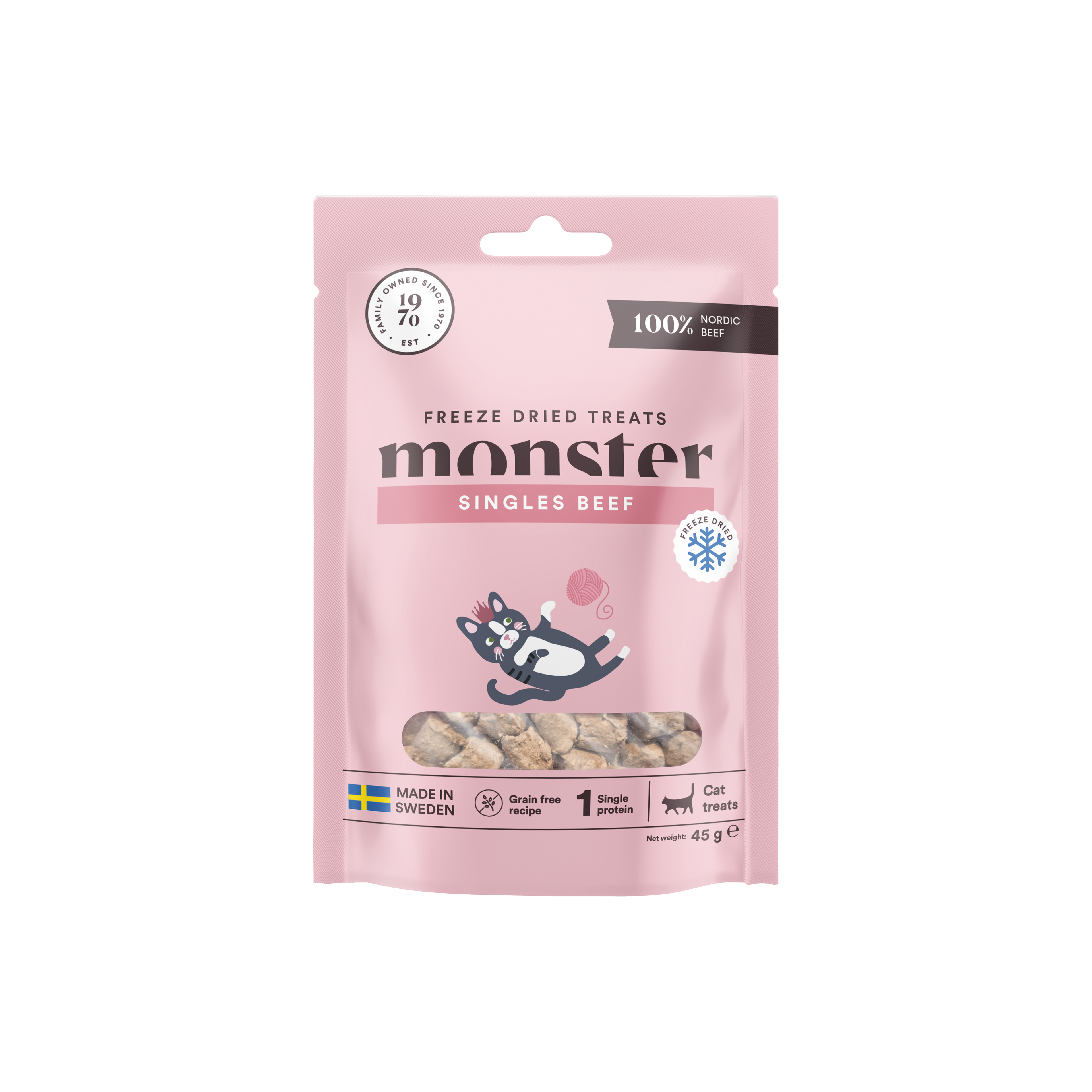 Monster Cat Treats Freeze Dried Beef 45 g