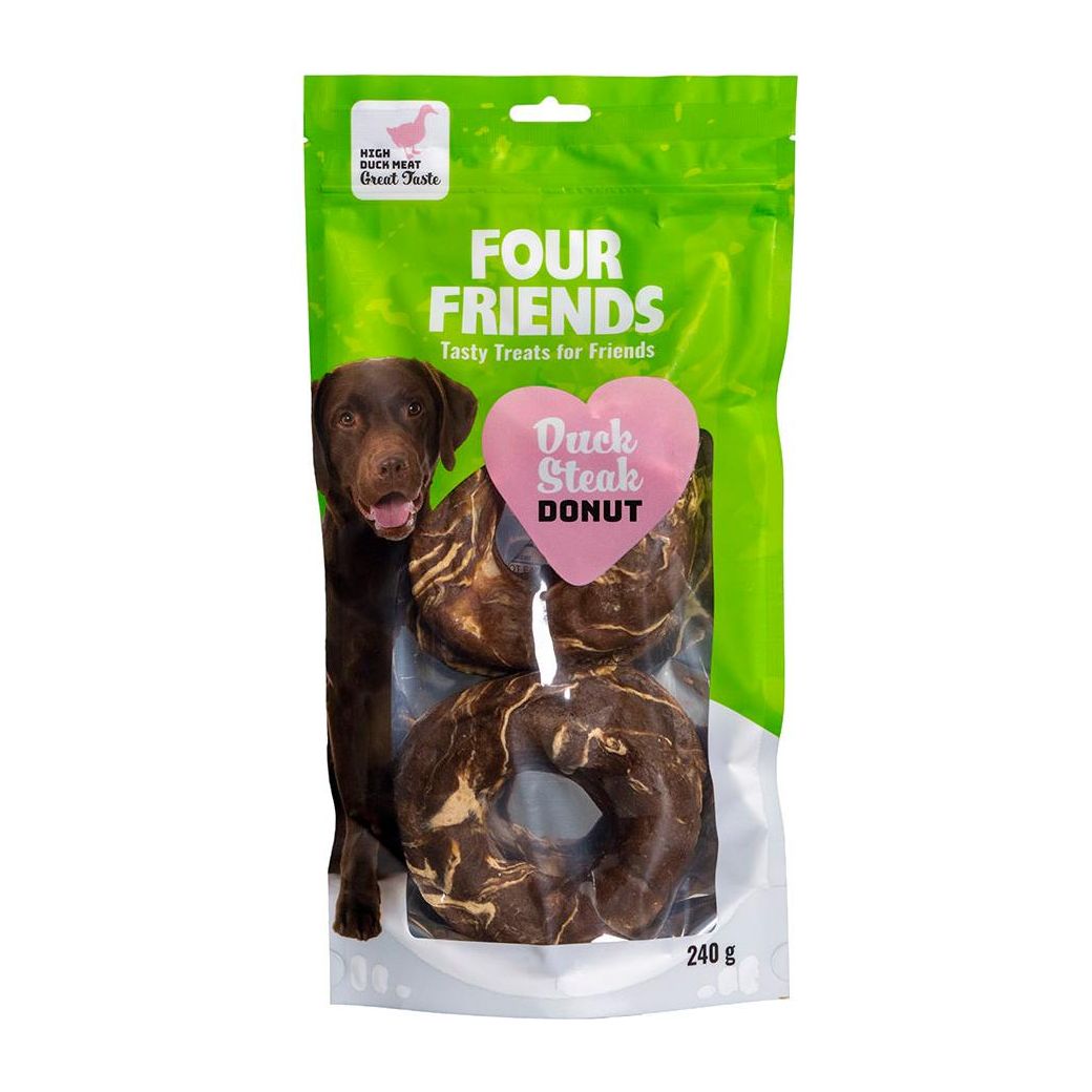 FourFriends Dog Duck Steak Donut 2-pack