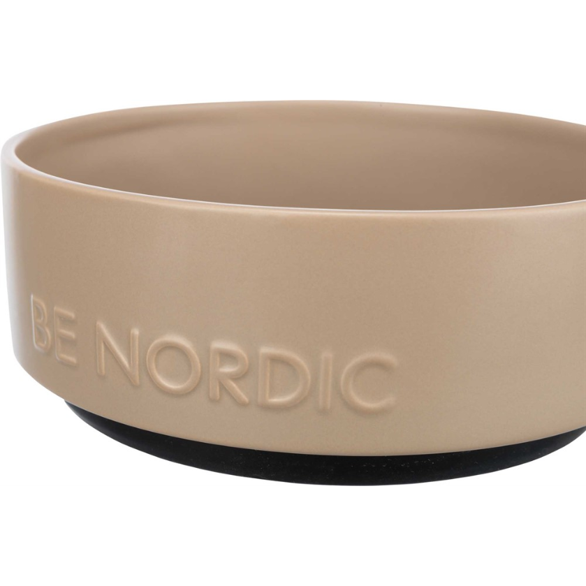 BE NORDIC skål, keramik/gummi, 1.2 l/ø 18 cm, taupe