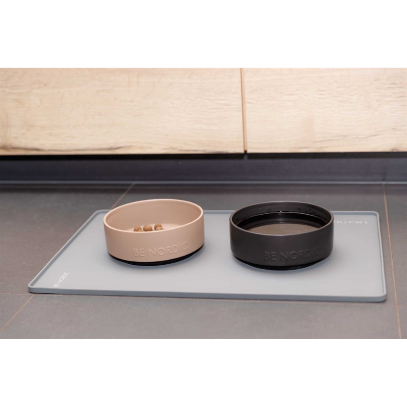 BE NORDIC skål, keramik/gummi, 1.2 l/ø 18 cm, taupe