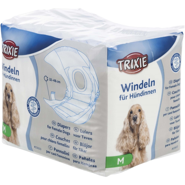 Blöjor för tikar Trixie M: 32-48 cm, 24-pack,