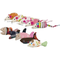 Kattleksak mus/fisk, plysch/tyg, 9-12 cm