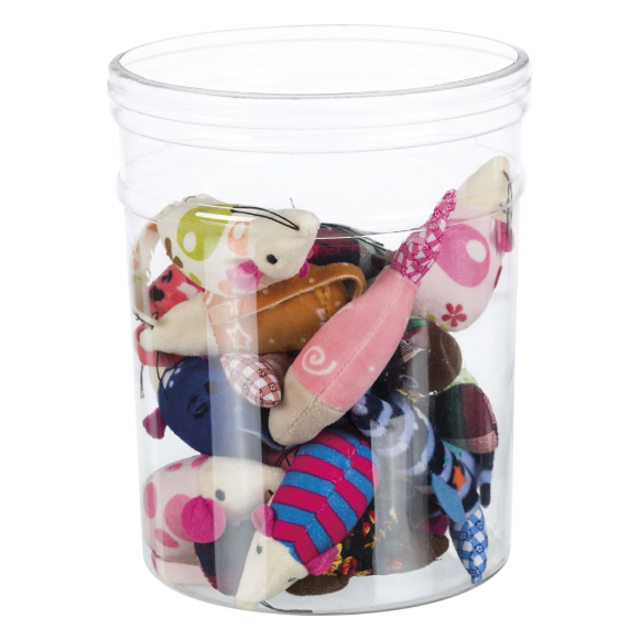 Kattleksak mus/fisk, plysch/tyg, 9-12 cm