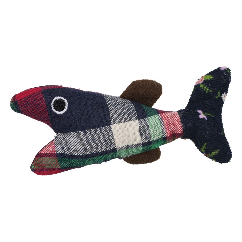 Kattleksak mus/fisk, plysch/tyg, 9-12 cm
