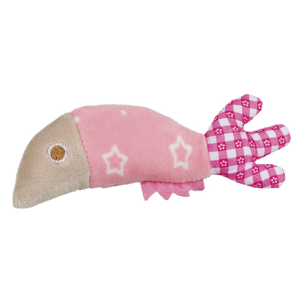 Kattleksak mus/fisk, plysch/tyg, 9-12 cm