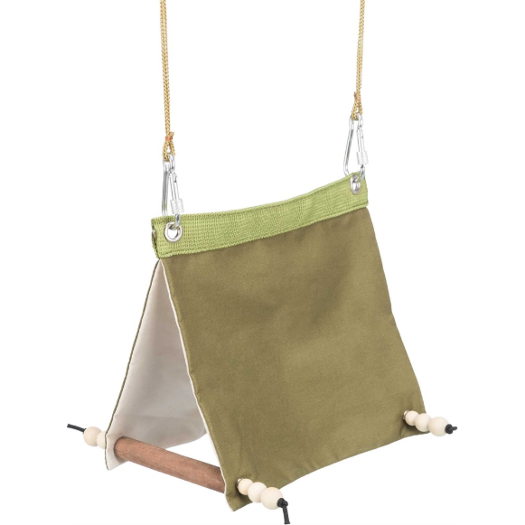 Fågeltält hängande, bomull, 16 × 18 × 20 cm, grön